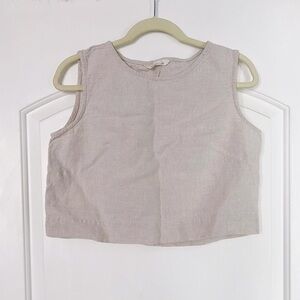 Elizabeth Suzann Petra Crop in Flax linen